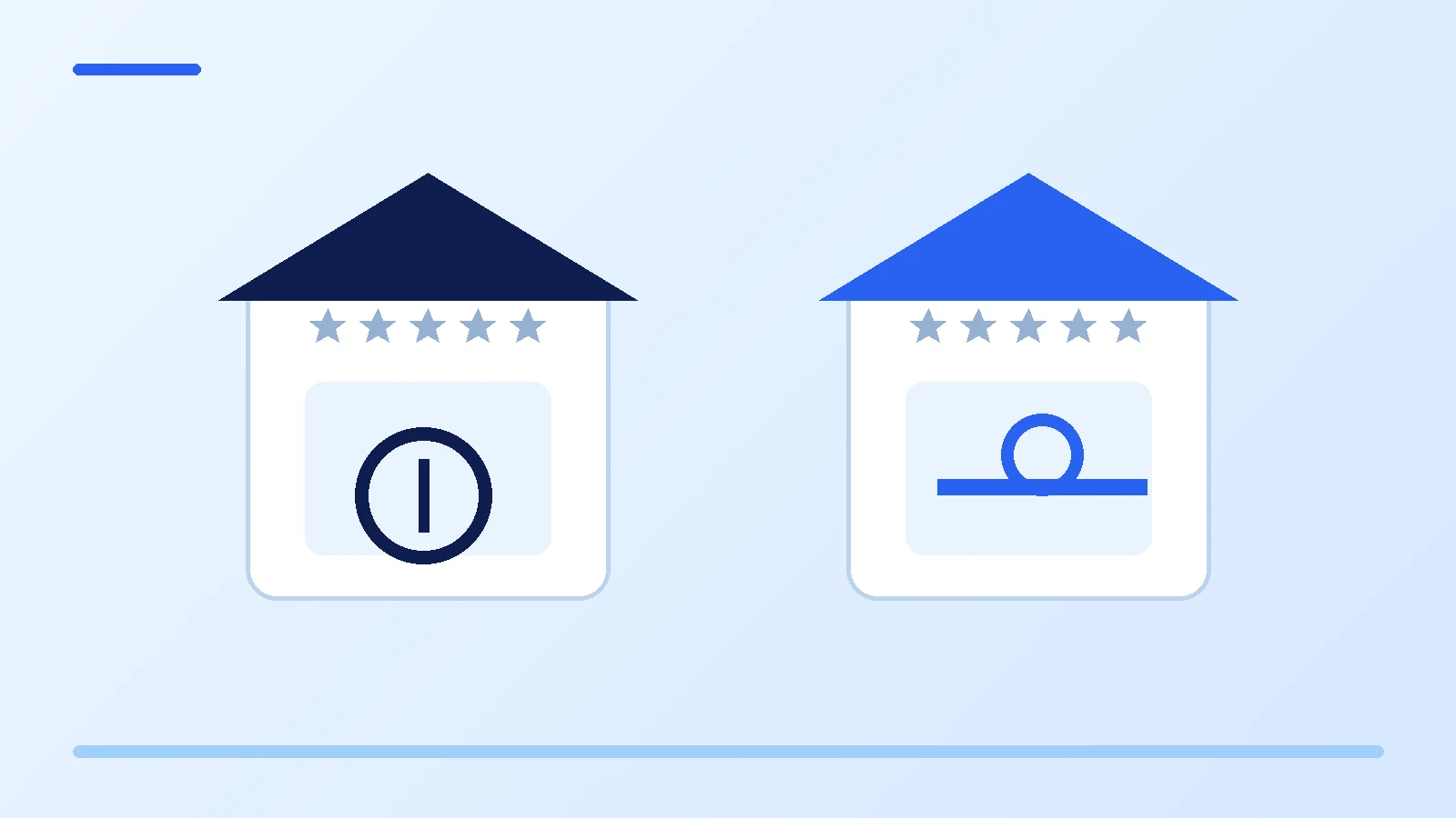 Illustrazione di due attività con la stessa fila di stelle ma identità differenti